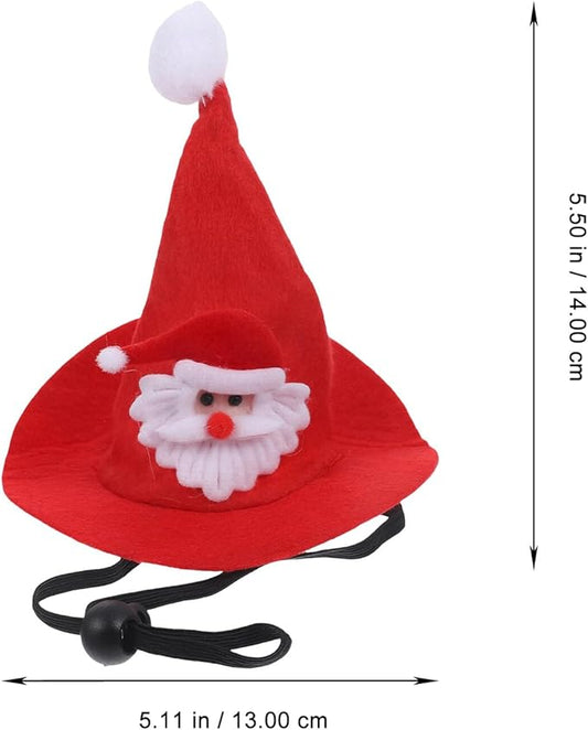 Amosfun Christmas Dog Hat and Pet Cosplay Headgear Knitted Santa Claus Cap Wear-Resistant for Cats and Dogs Holiday Party Supplies