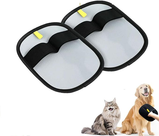 Pet Hair Remover Gloves for Cats & Dogs, Reusable Electrostatic Pet Hair Removal Gloves Brush for Pets Hair, Pet Hair Remover Tool for Clothing, Couch, Carpet, Car Seat (2 PCS)