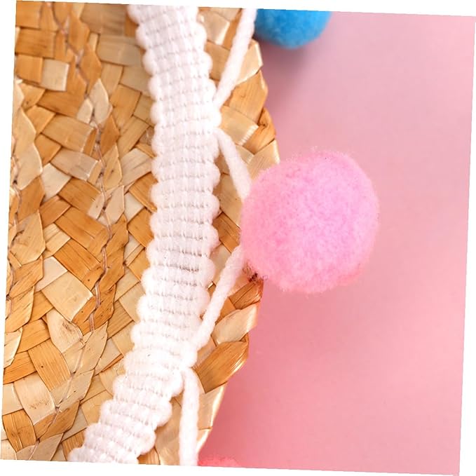 Abaodam Pet Straw Hat with Lace S Pattern, Woven Knitted Straw Cap, Funny Photo Prop for Small Dogs, Cute Pet Supplies for Outdoor and Home Use