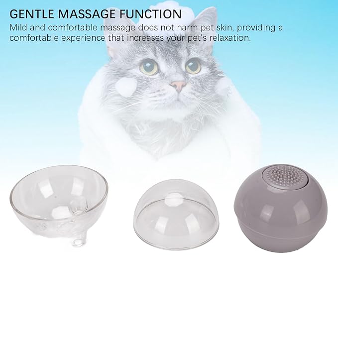 Pet Massage Brush, Comfortable Grip and Efficient Design Gentle Remove Loose Hair Pet Grooming Cleanup Comb for Short Haired Dogs and Cats(Gray) (Gray)