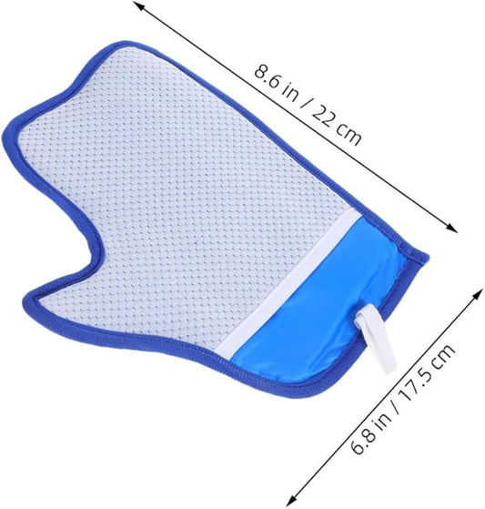 BESPORTBLE 2pcs Reusable Dual-Sided Pet Hair Removal Gloves with Electrostatic Technology for Cats and Dogs Efficient Grooming Mitts for Furniture Clothes Car Interior Blue Hair Cleaning