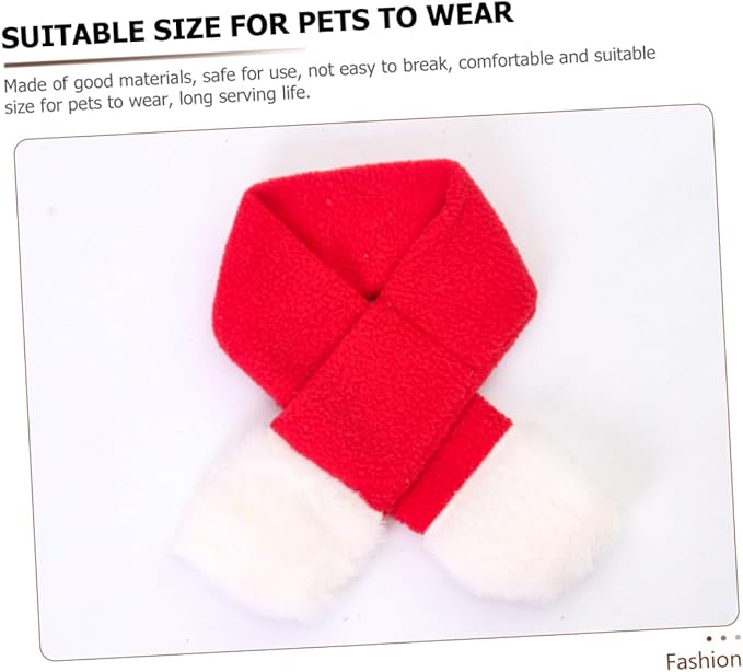 SOLUSTRE Pet Christmas Hat and Scarf Set Warm Decorative Headdress for Dogs and Cats Universal Winter Puppy Supplies