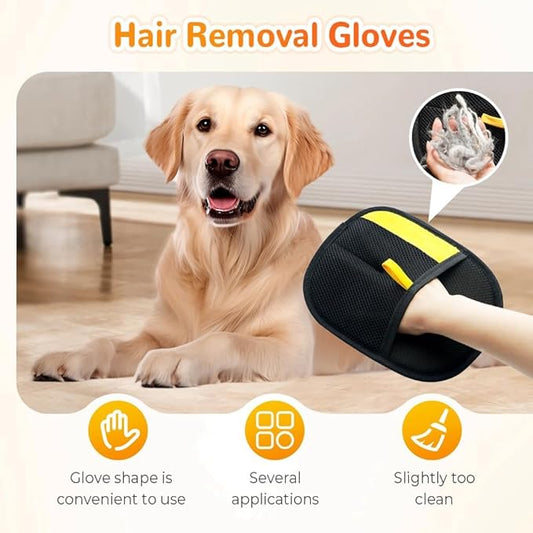 Pet Hair Removal Glove, Electrostatic Pet Hair Remover Glove, Double-Sided Grooming Gloves, Cat & Dog Hairs Remover for Couch/Furniture/Carpet