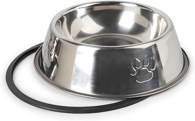Paw Stainless Steel Pet Dog Bowl Feeder Skidproof Anti-ant Shape Cat Dog Bowls Food Accessories Pet Supplies 6 Sizes(29.5CM Diameter)