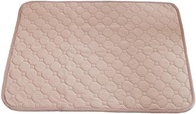 Cat Dog Urine Pads Washable Reusable Anti Slip Pet Pee Pad Puppy Training Pad Pet Bed Urine Mat Compatible with Car Seat Cover Pet Supplies(Khaki,M 60x45cm)