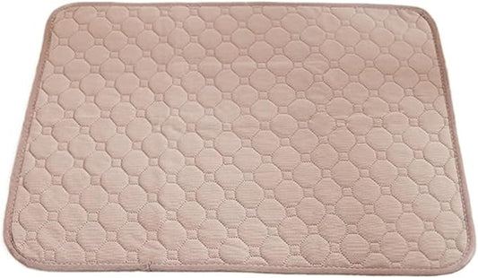 Cat Dog Urine Pads Washable Reusable Anti Slip Pet Pee Pad Puppy Training Pad Pet Bed Urine Mat Compatible with Car Seat Cover Pet Supplies(Khaki,M 60x45cm)
