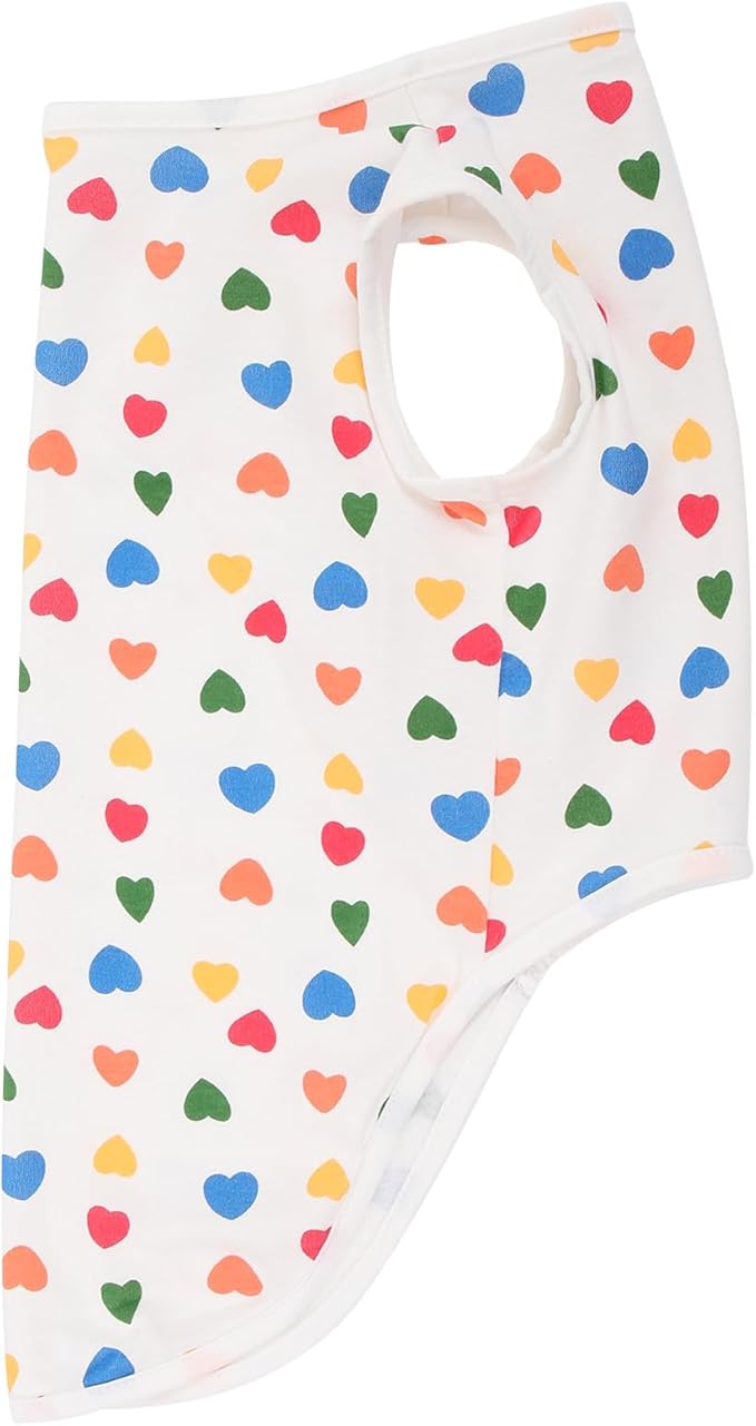 Generic Summer Pet Clothes Breathable Colorful Heart Pattern Vest Shirt for Small to Medium Cats and Dogs, White L Size, Lightweight Summer Pet Supply Accessory