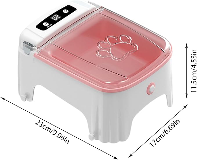 Timed Pet Feeder Machine - Auto Cat Feeding Bowl, Electric Food Dispenser Unit | Small Dog Programmable Dry Meal Device, Sensor-Based Feeder for Home Pet Routine and Easy Management