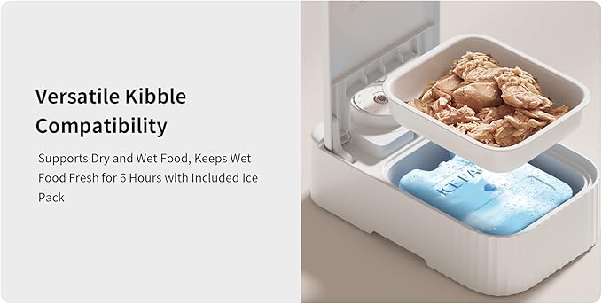F22 2-Meal Automatic Pet Feeder for Cats and Small Dogs with Ice Pack