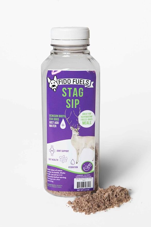 Stag Sip Freeze Dried Bone Broth - 16oz Bottle with 2.5oz Bone Broth Product