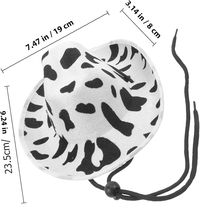 Toyvian Pet Cow-Print Hat Adjustable Summer Festival Dog Hat Cat Sun Protection Cap for Pet Supplies