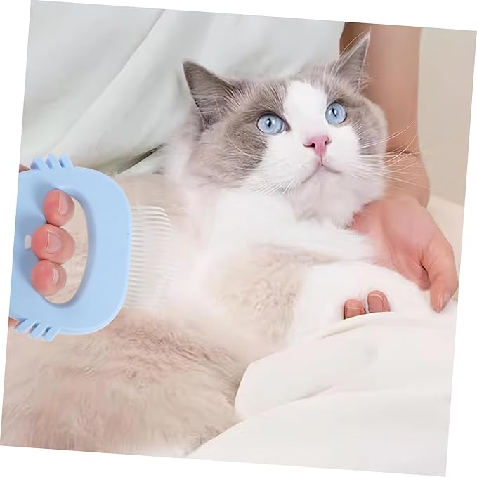Hemoton PET Grooming Comb Set 3pcs Cat and Dog Massage Combs Silicone Handle Detangling and Deshedding Tool for Household Pets Compact and Portable Grooming Accessories