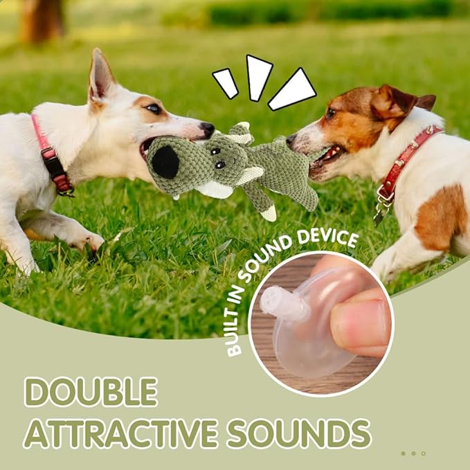 Dog Plush Toys for Aggressive Chewers, 2025 New Interactive Dog Toys for Heavy Chewers Durable Chew Toys Dog Plush Toy, Upgrade Dog Toys Indestructible Dog Puppy Squeaky Chew Toys (Brown)