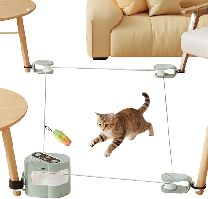 Interactive Cat Toys for Indoor Cats,Remote Control & Automatic Cat Treadmill for Indoor Cats with Sound & LED, Cat Teaser Wand & Exercise Chase Toys.
