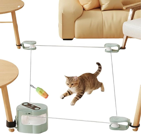 Interactive Cat Toys for Indoor Cats,Remote Control & Automatic Cat Treadmill for Indoor Cats with Sound & LED, Cat Teaser Wand & Exercise Chase Toys.