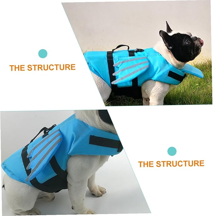 Luxshiny Reflective Blue Canine Safety Jacket Small, Breathable Professional Pet Preserver Vest for Swimming and Outdoor Safety, Portable Puppy Accessory Pet Supply