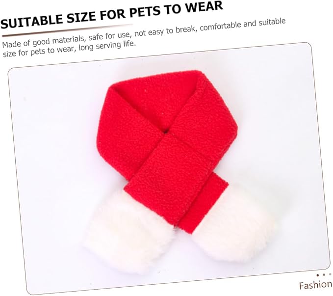 Beaupretty Pet Christmas Hat and Scarf Set Warm Decorative Head Cover for Dogs and Cats Universal Holiday Photo Prop Pet Supplies