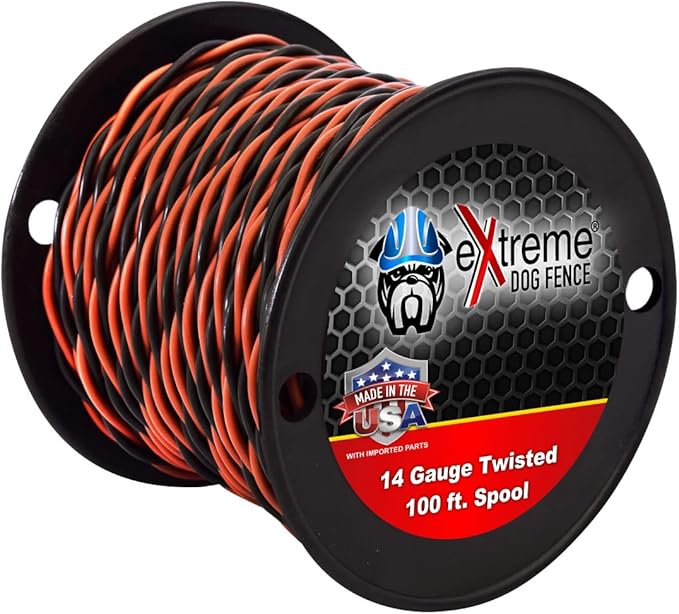 100ft Roll 14 Gauge Heavy Duty Professional Grade Twisted Dog Fence Wire - Compatible with All Brands