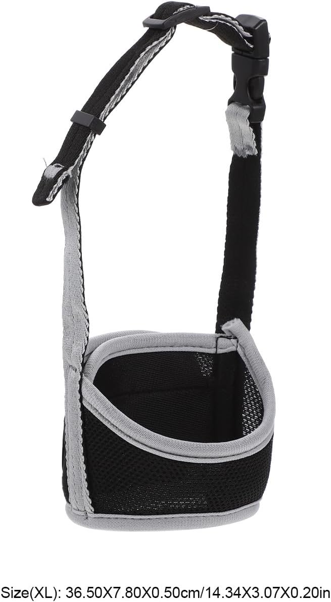 Dog Muzzle Anti-bite Breathable Mesh Muzzle for Large Dogs with Reflective Gray XL Cover Outdoor Training Pet Supply