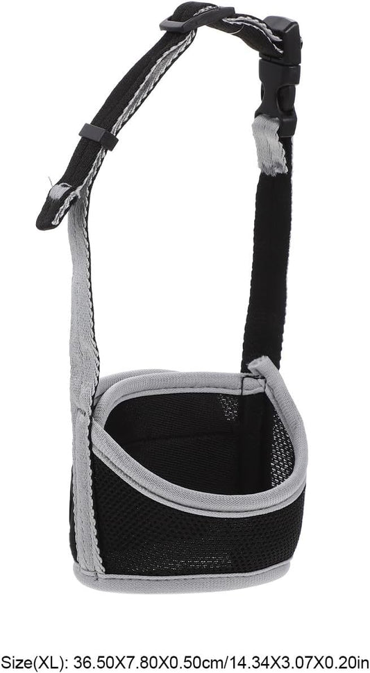 Dog Muzzle Anti-bite Breathable Mesh Muzzle for Large Dogs with Reflective Gray XL Cover Outdoor Training Pet Supply