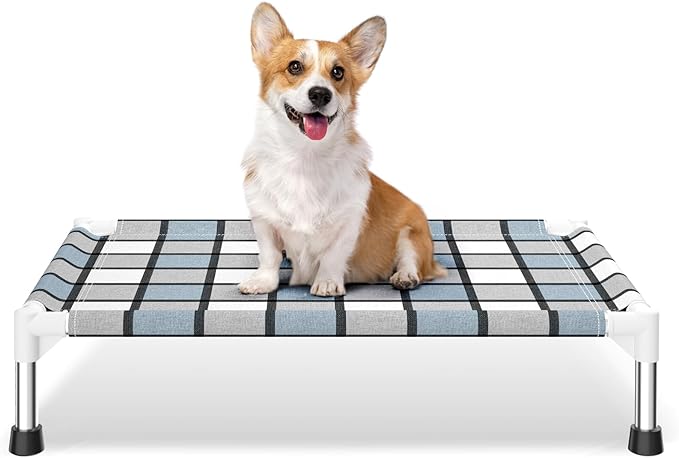 Elevated Outdoor Raised Dog Bed Outdoor Dogs Bed Lifted Pet Bed Dog Cot for Pet Taste Life, Start with A Pet Bed 26'' x 20'' x 6.5''