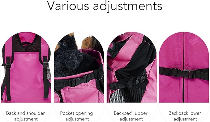 Drfeify Pet Carrier Backpack Ventilated Mesh Comfortable Front Back for Outdoor Traveling Cat Dog Supplies (Purple)