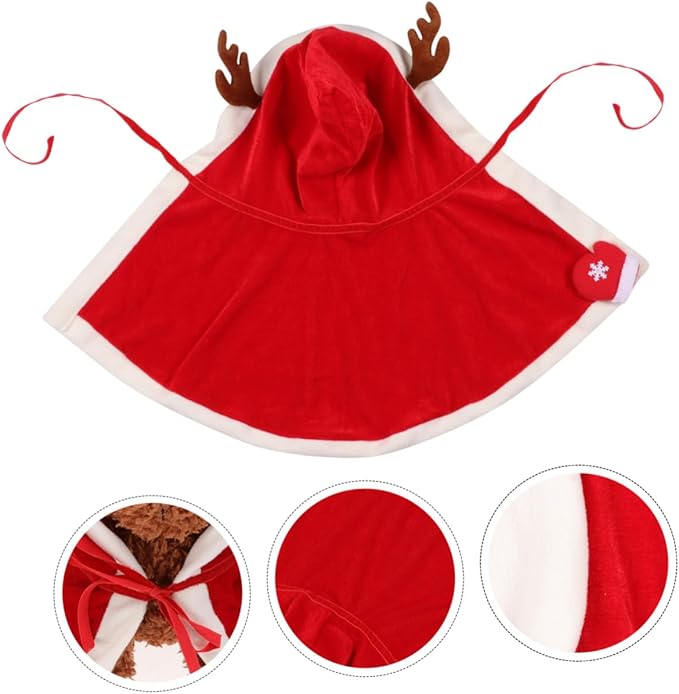Abaodam Christmas Pet Cloak Dog Clothes Fleece Hooded Cape XL Winter Costume for Dogs Holiday Pet Supplies