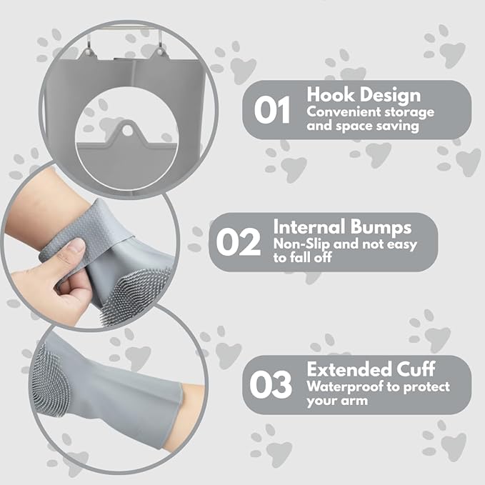 Silicone Pet Grooming Gloves for Dogs & Cats – Deshedding & Bathing Mitt – Gentle, Reusable, Easy to Clean