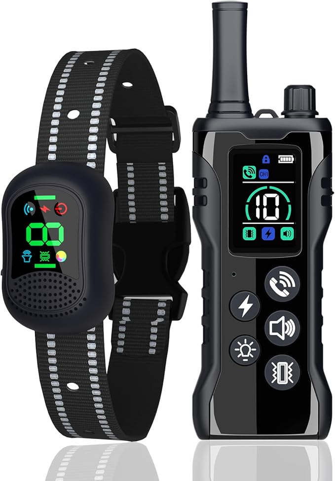 Dog Training Collar -4900Ft Dog Training Collar with Remote,IP67 Waterproof Electric Collar with 4 Training Modes,Support Remote Voice Call Function,Rchargeable E-Collarfor All Dog Sizes (10-120lbs)
