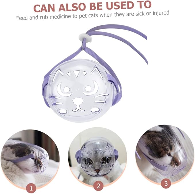 Breathable Cat Muzzle for Grooming Comfortable -bite Design Transparent Cat Supply for Easy Use for Bathing and Nail Clipping