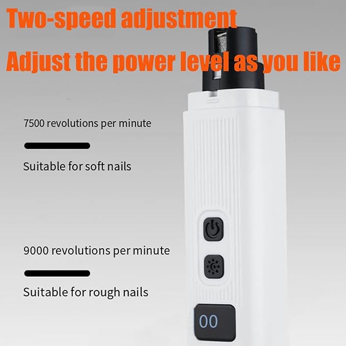2025 New Catlabo Cat Nail, Catlabo Cat Nail, Upgraded Safe Cut Cat Nail Trimmer, Three Adjustable with 360° Grinding Settings, Low-Vibration Ultra-Quiet Under ＆ Powerful for All Cats ＆Dogs (White)