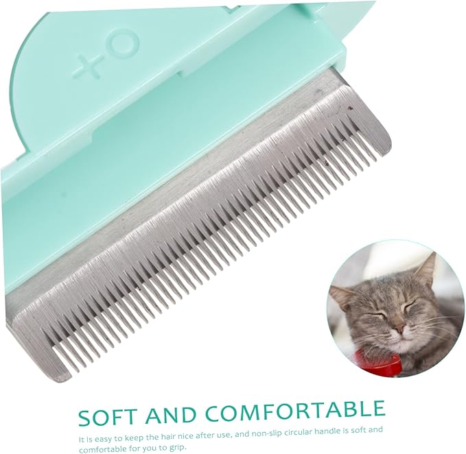 Pet Grooming Brush Mint Hair Comb with Massage Function Lightweight Non Slip Handle for Removing Loose Hair Tangles and Dander Gentle Grooming Tool for Long and Haired Cats