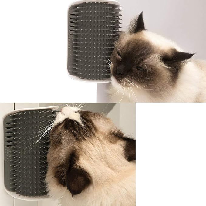 3.0 Softer Cat Self Groomer with Catnip, Dog Cat Corner Groomer,Wall Corner Scratcher Comb,Grooming Massage Brush, Perfect Scratch Massager Tool for Long & Short Fur Kitten/Puppy (1 Pack)