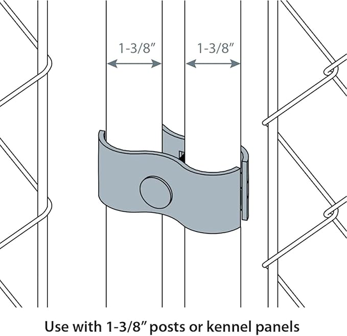 20 Sets Dog Kennel Panel Clamps Chain Link Fence Clamps 1-3/8’’ Fence Parts Temporary Dog Kennel Clamps Galvanized Fence Ties for 32mm Pipe Panel Frames