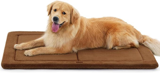 MADE 4 PETS Dog Crate Pad Bed for Large Dogs, Washable & Reversible, Anti-Slip Kennel Mat for Cozy Sleeping, Soft Fluffy Dog Bed for Indoor & Outdoor Use, 41"x29", Brown
