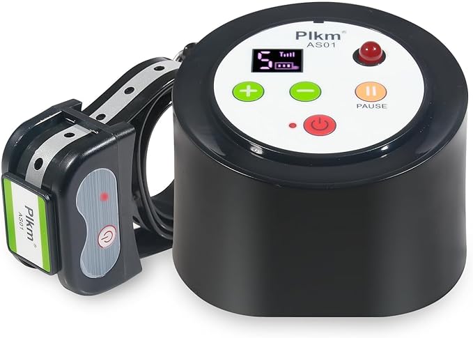 Plkm 2026 Newest Dog Wireless Fence Intelligent Pet Electric Containment System, Transmitter AI Smart Alarm Dog Out of Range Reminder, 360° Strong Signal Coverage, Display Receiver Battery Level