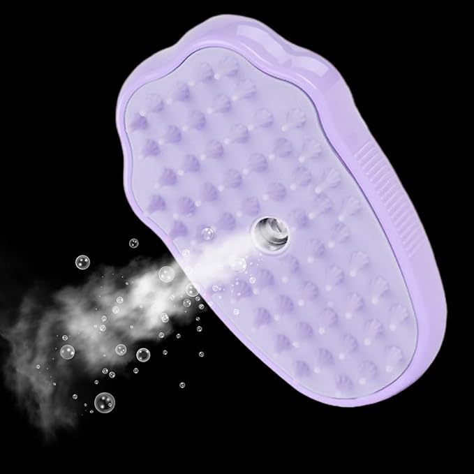 Steam Cat Brush, Electric Cat Steamy Dematting Comb, One-touch spray anti-flying hair massage bath, Cat Grooming Brush for Removing Knots and Loose Hair (B)