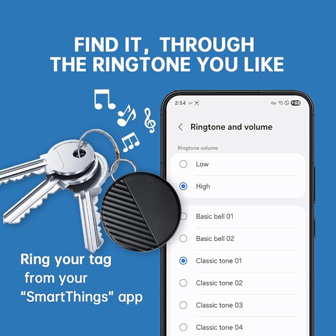 Bluetooth SmartTag Tracker Works with Samsung SmartThings, Smart Tag GPS Locator Tracking Device, Item Finder for Keys, Wallet, Luggage, Reverse Search Phones, 2 Pack, Black (Android 11 or Later)