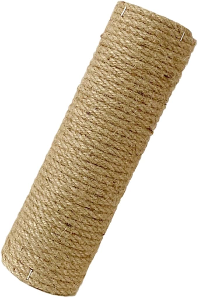 Alipis Wooden Cat Scratch Post with Natural Sisal Rope, 7cm Diameter × 35cm Length Decorative Scratching Pole for Cat Trees, Replacement Kitten Scratcher for Daily Use