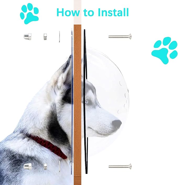 2-Pack 12.4" Acrylic Dog Fence Peek Window with Air Holes – Clear Dome Pet Viewing Panel for Dogs and Cats