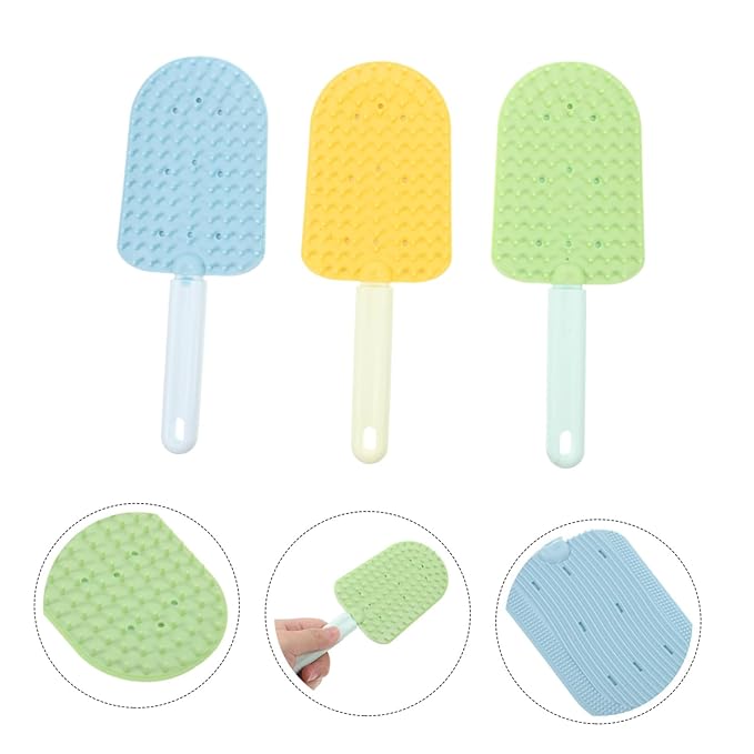 3pcs Cat Grooming Brush for Shedding and Removal Dual-sided Pet Hair Comb for Cats and Small Dogs Easy to Ergonomic Design Green