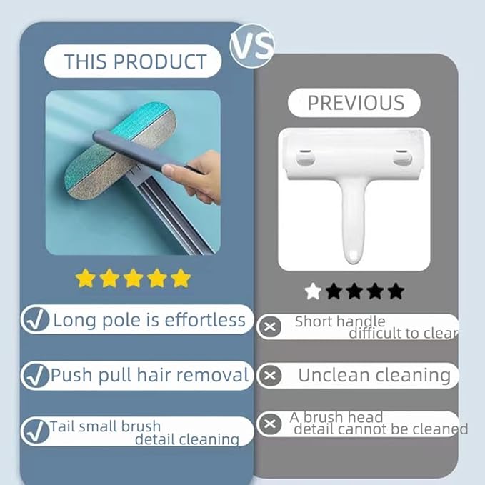 Multi-Function Pet Hair Remover for Furniture,Pets Supplies Lengthen Adjustable Handle Brush for Cat Dog Hair Reusable for Rugs,Mats,Tile,Glass,Floors,Sofa
