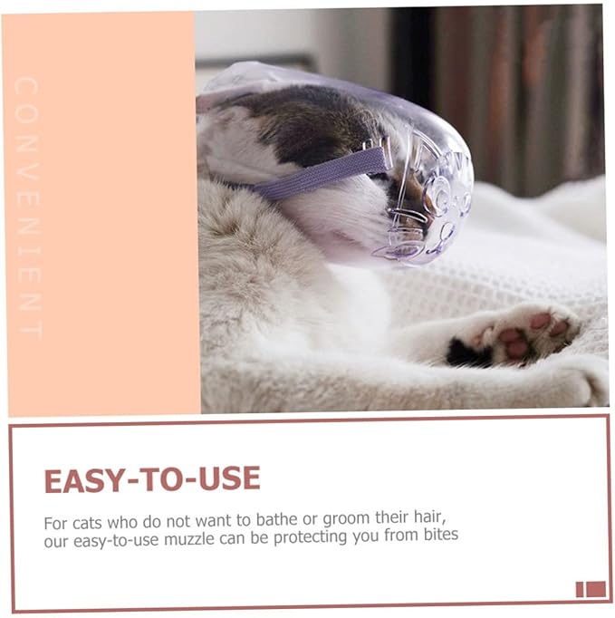 Breathable Cat Muzzle for Grooming Comfortable -bite Design Transparent Cat Supply for Easy Use for Bathing and Nail Clipping