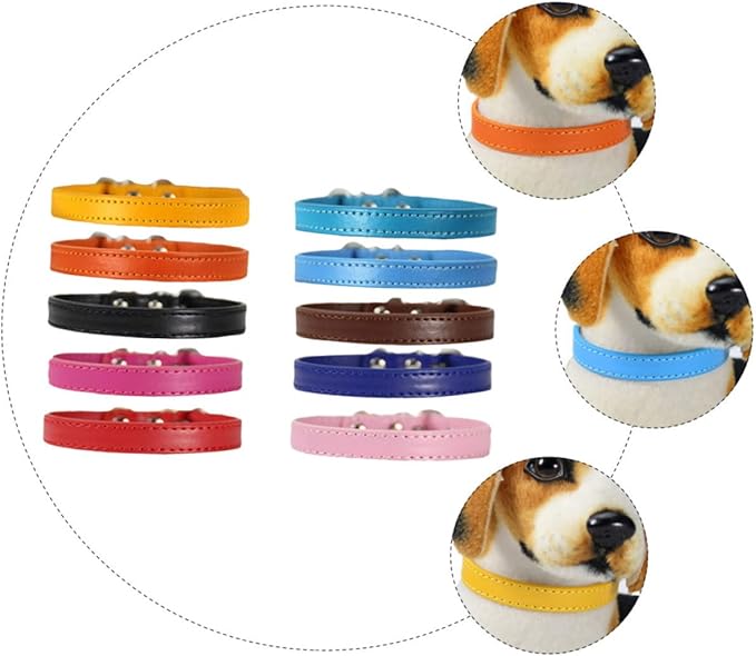Uonlytech 10pcs Pet Dog Collar Decorative Neckband Cloth 1.0x30cm Random Colors for Small Dogs Basic Pet Supplies