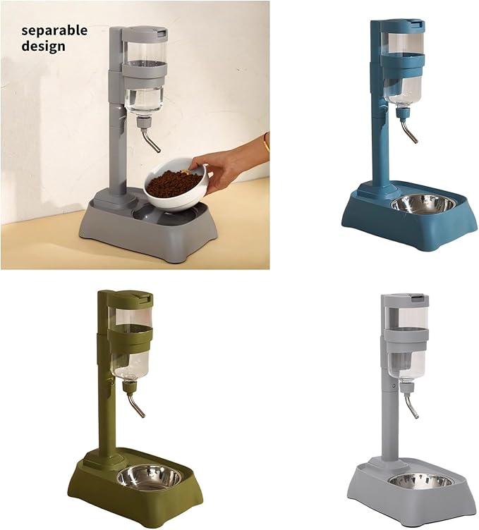 Pet Water and Food Dispenser Raised Height Adjustable for Home Use Feeding Supplies Portable Water Dispenser