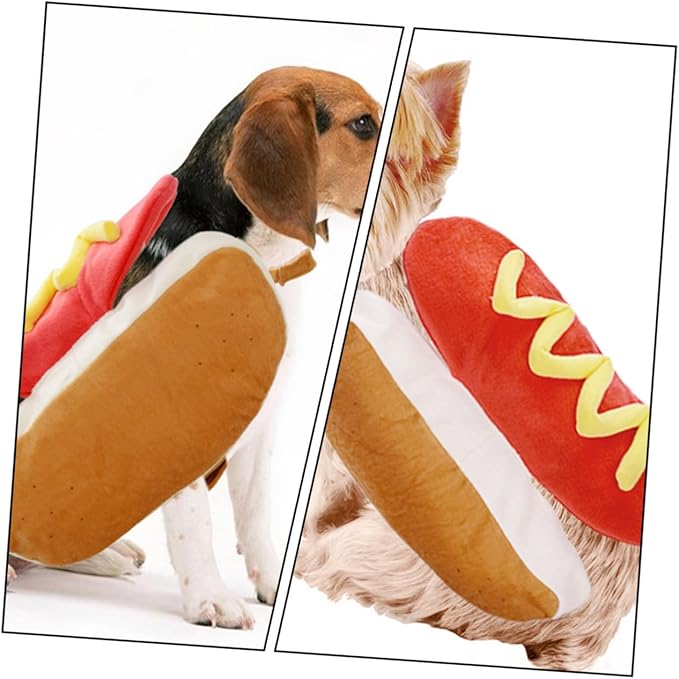 HOMSFOU Cute Pet Costume Hamburger Shape Dog Cat Clothing M Size Christmas Pet Supplies Unique Festival Outfit