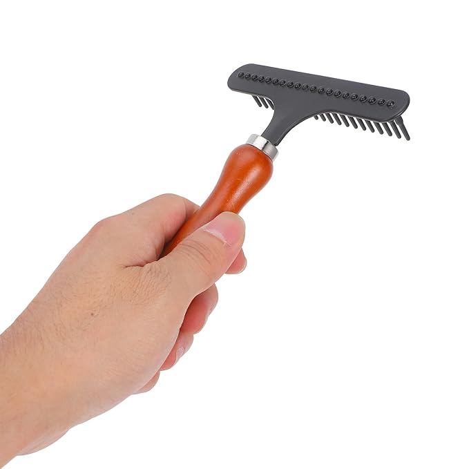 TEHAUX Dog Shedding Brush and Dematting Comb, Undercoat Rake Pet Hair Removal Tool for Large Dogs, Detangling Grooming Comb for Matted Fur and Shedding, Sturdy Grooming Supply