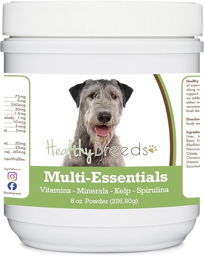 Healthy Breeds Irish Wolfhound Multi-Essentials Powder for Dogs - an Ideal Supplement of Vitamins, Minerals & Antioxidants for Your Dog - 8 oz