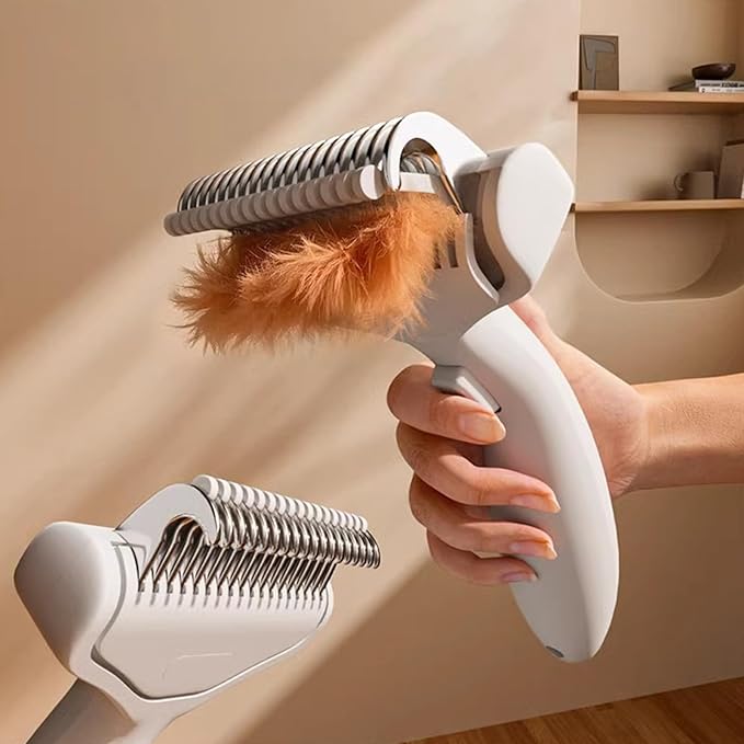 Stainless Steel Pet Detangling Comb for Dog Cats to Remove Shedding Furs Hair Mats Knots and Tangles Grooming Tool Pet Deshedder Comb