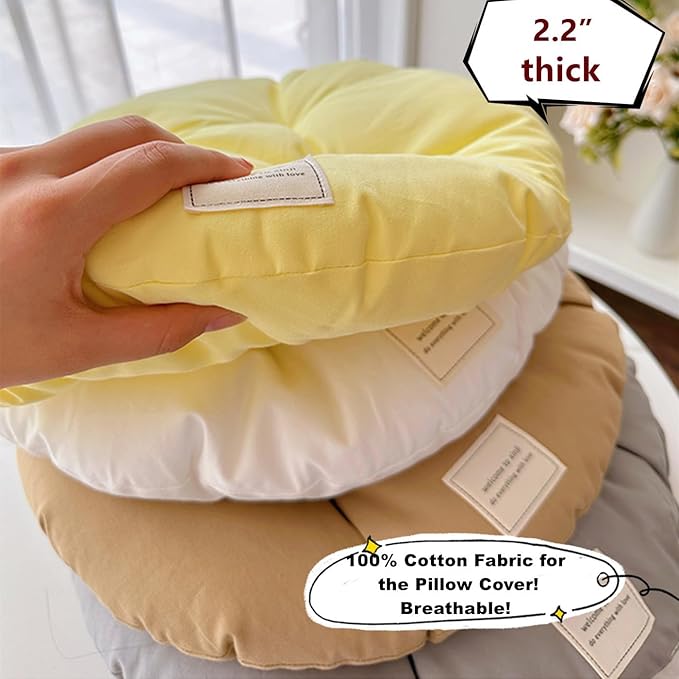 SHENGOCASE 2-Pack Round Cat Kneading Pillow Cushion, 20 Inch White Padding for Dog House Perch